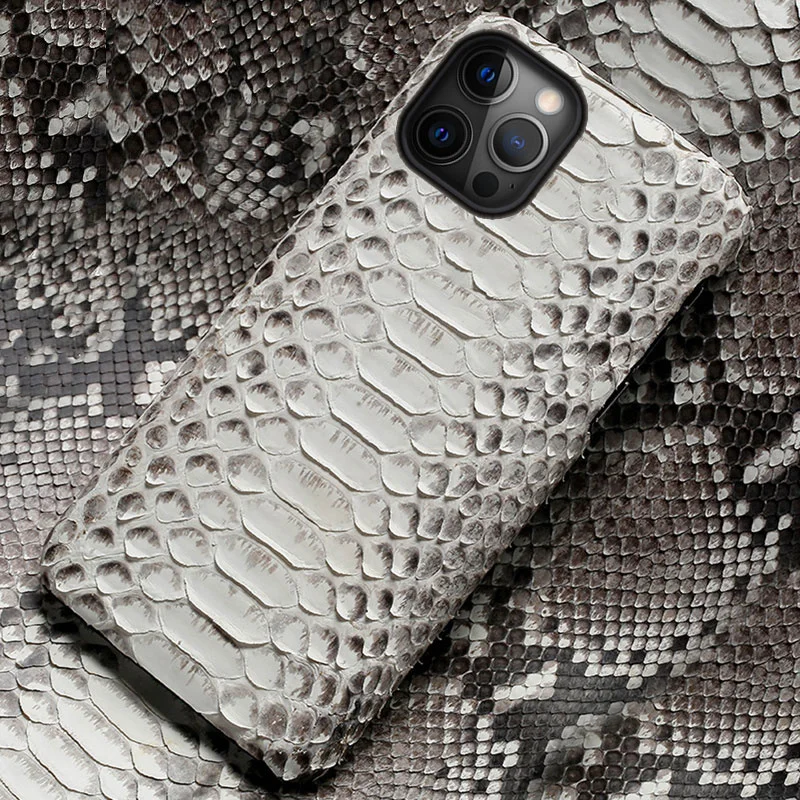 

Genuine Python Leather Phone Case For iPhone 13 Pro Max 12 Mini 11 12 Pro Max X XS max XR 6 6s 7 8 Plus SE 2020 snakeskin Cover
