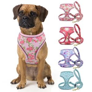 Нейлоновая собачья шлейка с поводком пояс Светоотражающие собаки сбруя-жилет поводок для домашних животных для маленьких средних больших собак Французский бульдог мопс