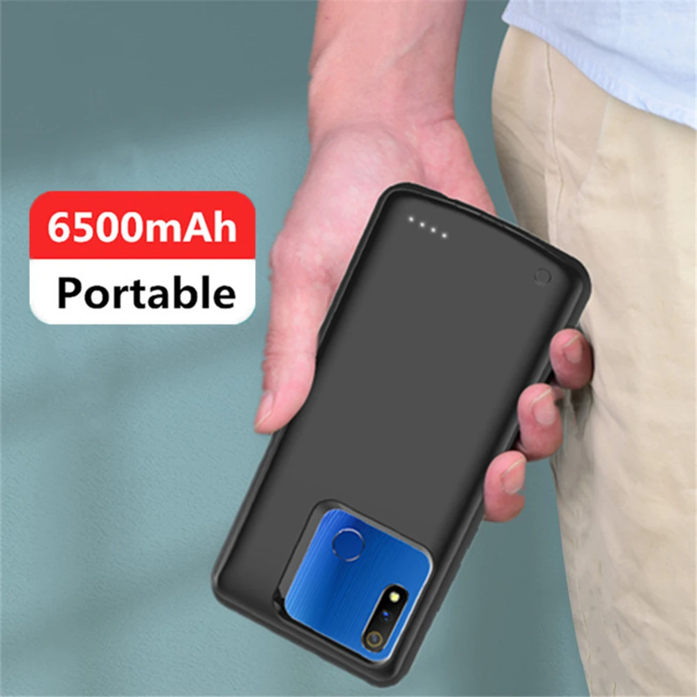 Силиконовый чехол для зарядки аккумуляторов OPPO Realme X Lite внешнего аккумулятора 6500