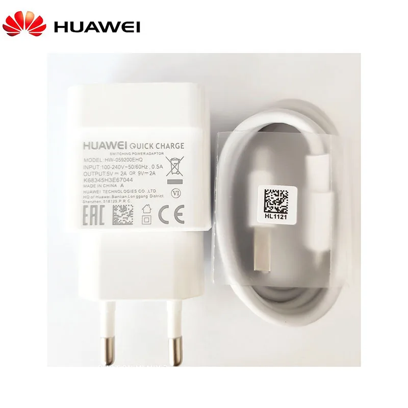 Быстрое зарядное устройство huawei QC2.0 9 В 2 а с европейской вилкой Usb 3 1 кабель type C