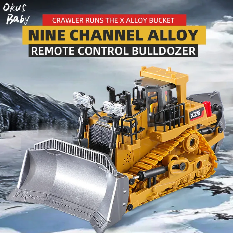 

2021 Remote Control Simulation sound effect Alloy Forklift Shovel Engineering Park Heavy Excavator Boy RC Toy