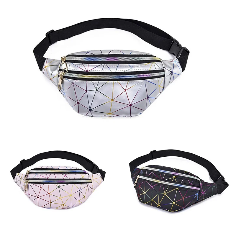 Поясная Сумка для женщин с голографическим рисунком забавная розовая и
