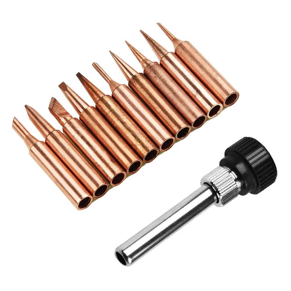

11 PCS 900M-T Series Copper Soldering Station Iron Tip Tools Kit Replacement Parts Welding Tips 100-600 Temperature For Hakko