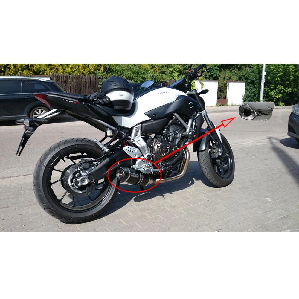 For Yamaha MT07 FZ07 MT-07 FZ-07 MT FZ 07- Motorcycle Carbon Fiber Muffler Cover Exhaust Pipe Cover Heat Shield