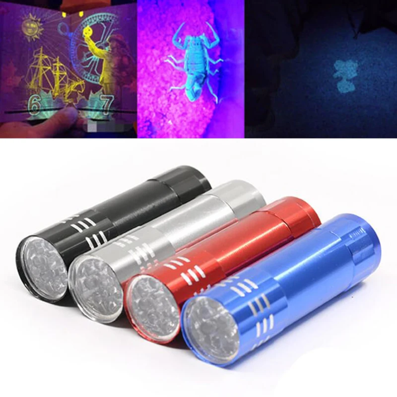 Фонарь 9LED алюминиевые фонари УФ лампа Многофункциональный детектор валют