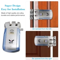 wafu 019 remote control door lock electronic smart lock keyless door lock 4 remote controllers deadbolt with built in alarm