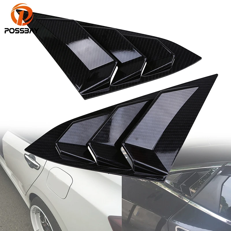 1 пара автомобильных оконных жалюзи POSSBAY имитация углеродного волокна/глянцевый
