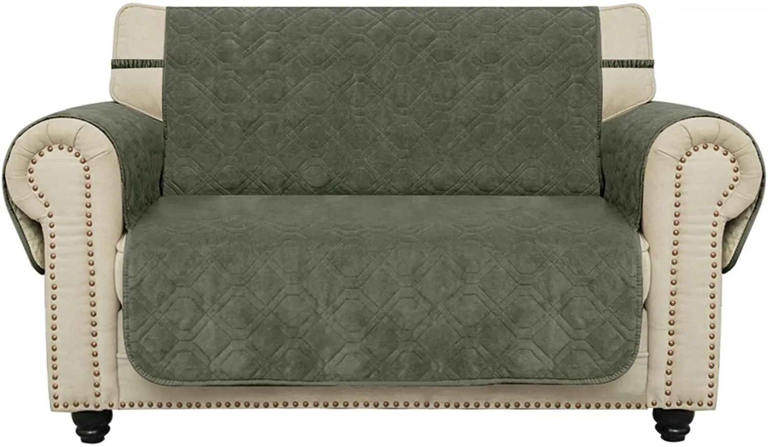 

Anti-Slip Loveseat Cover Coral Fleece Waterproof Furniture Protector Updated Pattern Supper Soft High Quality