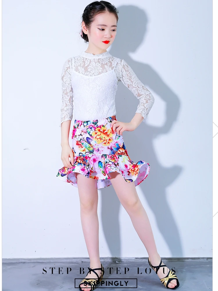 Юбка и топ для латиноамериканских танцев с принтом девушек | Тематическая одежда