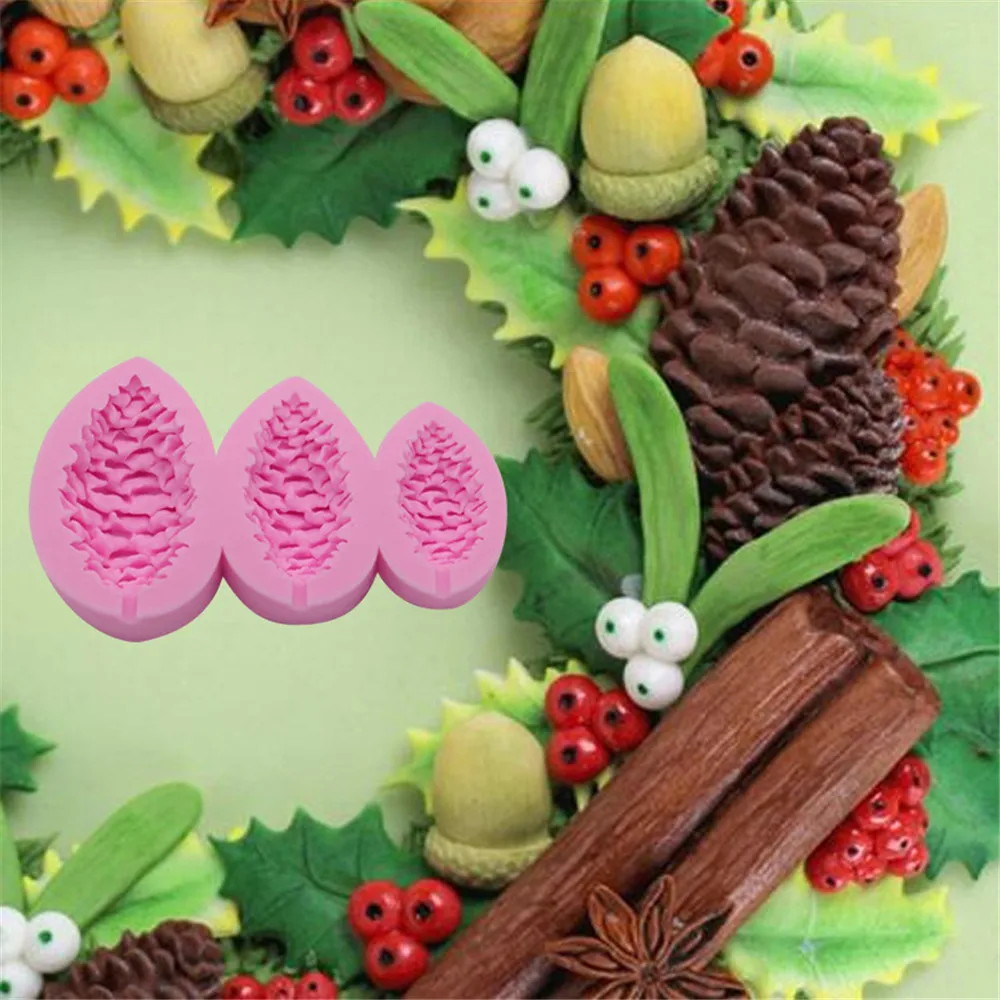 

Sugarcraft Pine Cones Silicone Mold Fondant Mold Pine Nuts Christmas Cake Decorating Tools Chocolate Mold