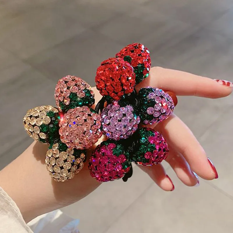 Аксессуары для волос женщин резинка в виде клубники Изысканный милый женский