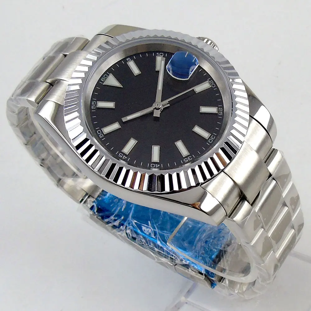 

40mm Sterile Dial Sapphire Glass Luminous Coin Bezel MIYOTA 8215 Automatic Movement Men's Watch