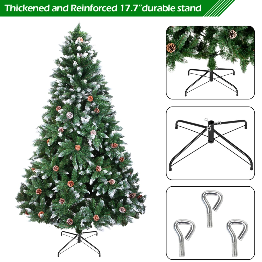 

6ft Pvc Pointed White Spray Pine Cone Christmas Tree-40294477