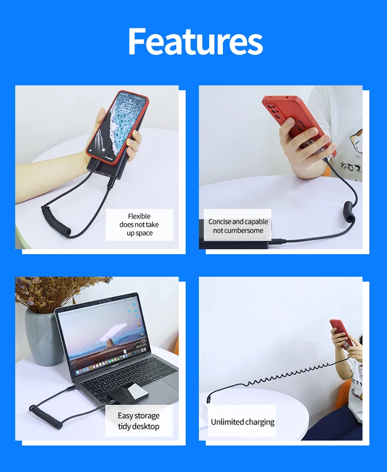 Retractable Micro USB Cable C To USBC Kabel for Samsung Xiaomi Redmi Note20 S21 Phone 3.0 Quick Charge USB-C Charger | Мобильные