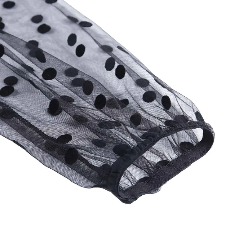 

Women's Dress, Mesh Dot Sleeve Round Neck Hollow Out Back Skirt One Piece Garment for Female Summer 2021