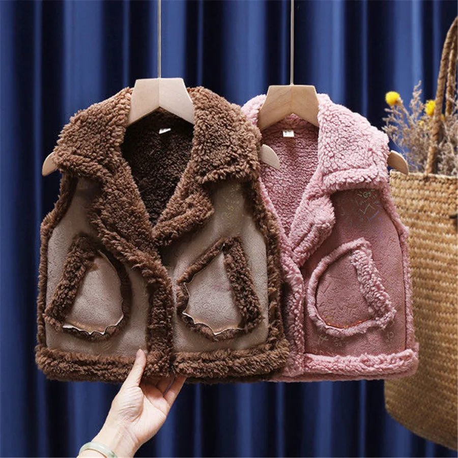 

Fall Girls Warm Vest Tops Winter Boys Thicken Waistcoat Kids Outerwear Vest Children Teens Wadded Jackets Vest 2 3 4 5 6 7 Years