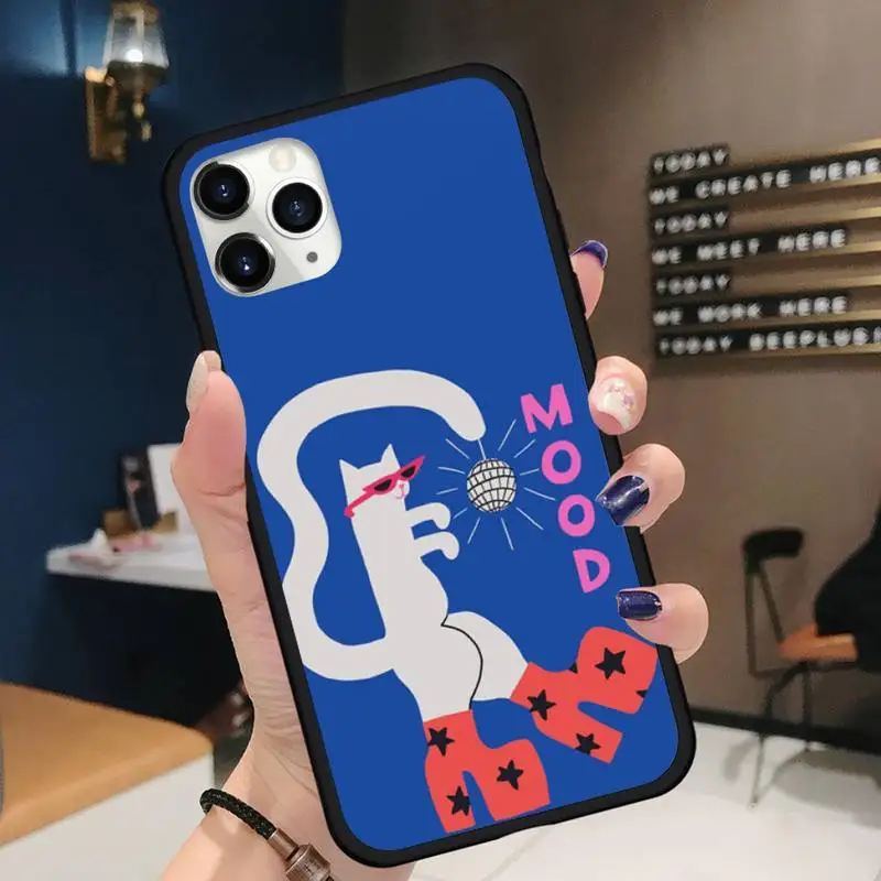 

Cartoon cat animal cute naughty Phone Case for iPhone 11 12 pro XS MAX 8 7 6 6S Plus X 5S SE 2020 XR Soft silicone