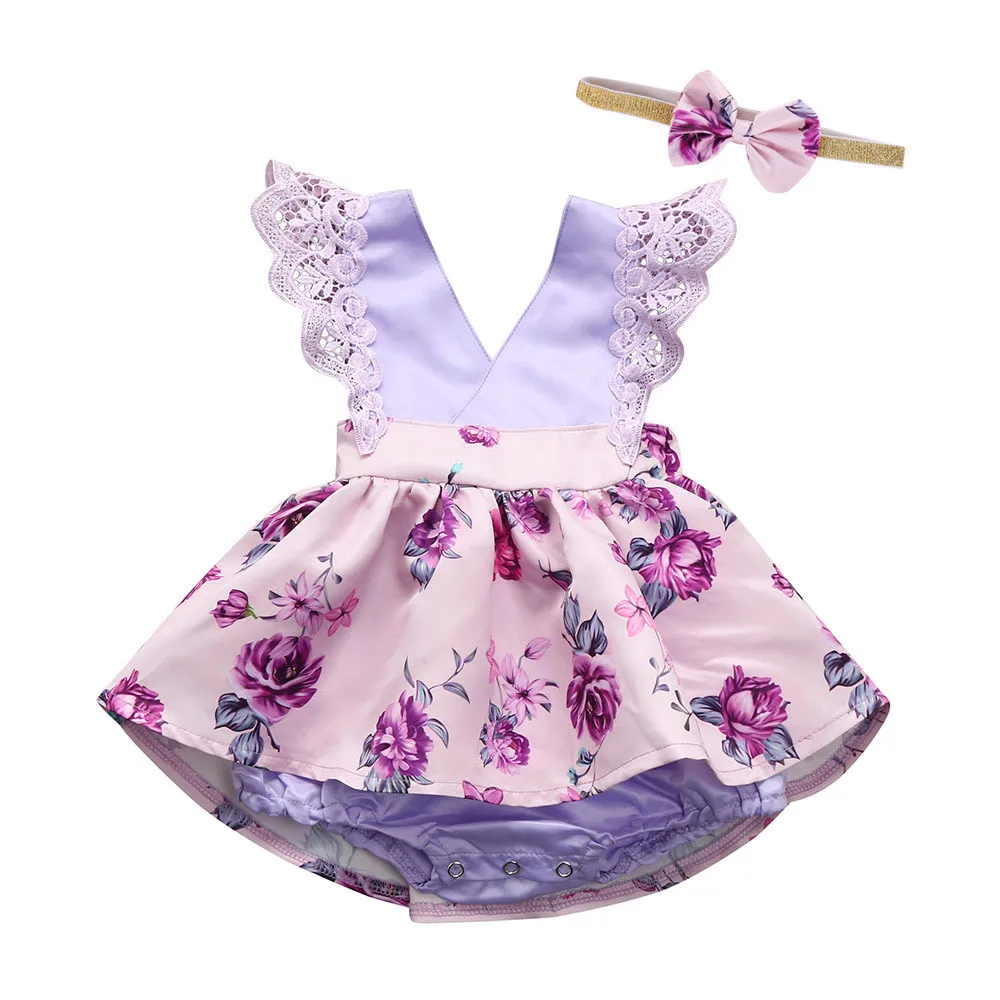 Одежда для маленьких девочек коллекция 2020 года без рукавов с кружевными рюшами