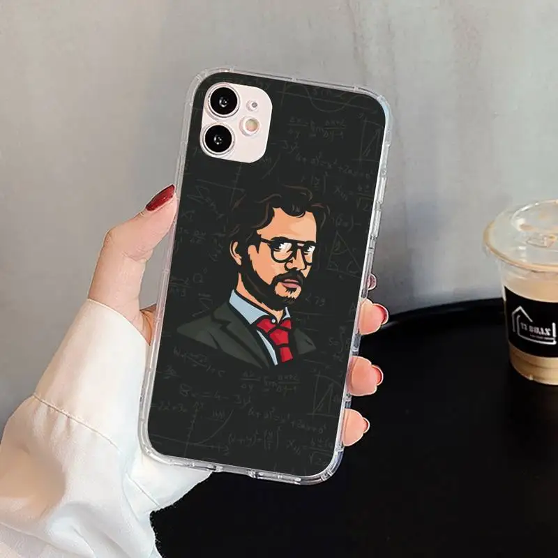 

Money Heist House Of Paper Phone Case For iphone 5s 6 7 8 11 12 plus xsmax xr pro mini se Transparent Cover Fundas Coque
