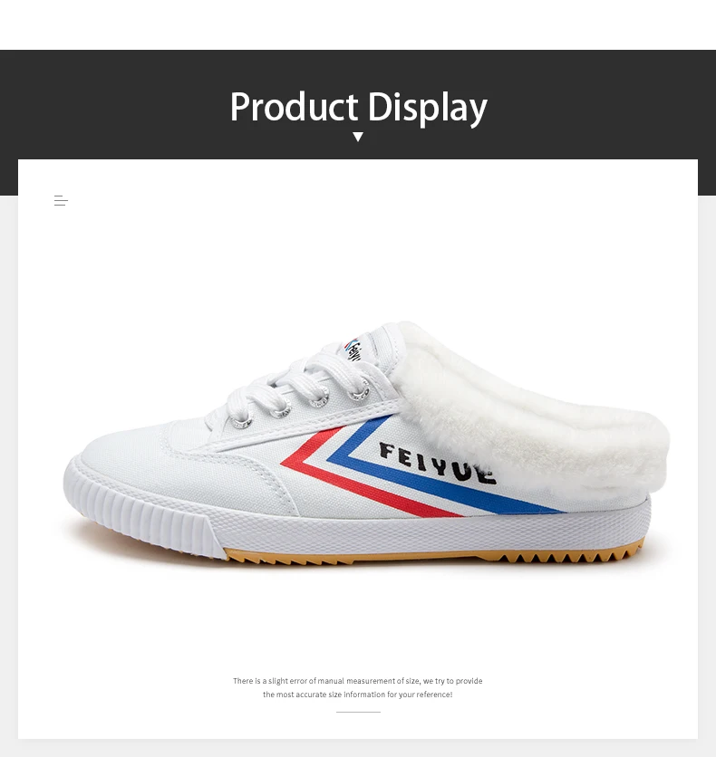 Feiyue Классическая парусиновая обувь 963 перетаскивание Женская обувь Зимняя Утепленная одежда повседневная обувь; тапочки из материала на основе хлопка; удобные, модные, новые