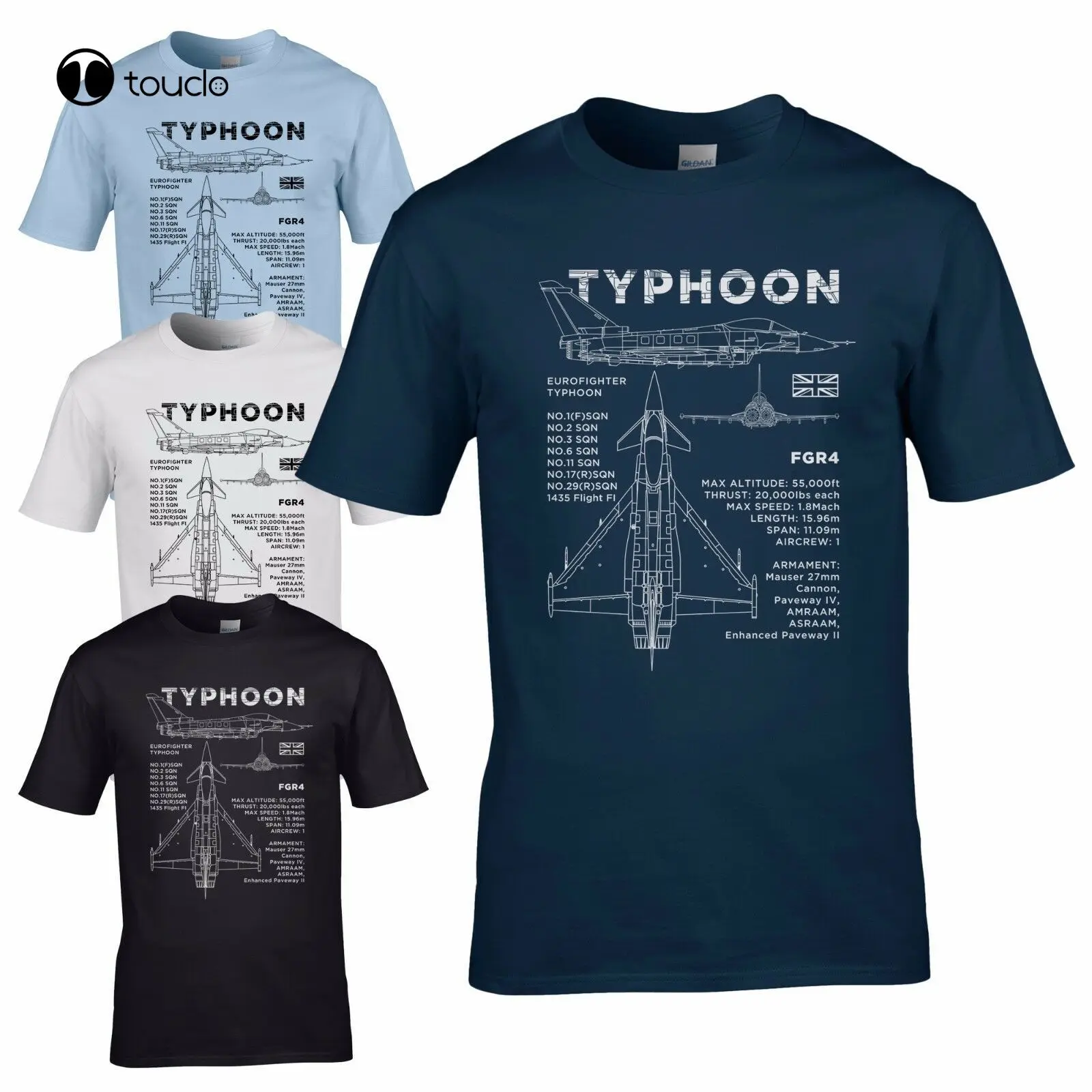 

Футболка с изображением тайфуна Eurofighter, модель самолета Раф Fgr4, фотография самолета