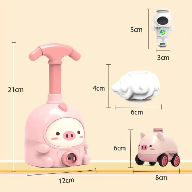 

Piggy Aerodynamic Car Inflatable Balloon Toy Parent-child Interactive Competition Puzzle Feitian Children Boys And Girls Gifts