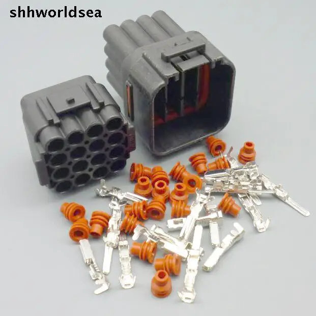 

worldgolden 5/30/100sets kit 2.2mm 16P 16pin auto waterproof wire 16pin female male connector