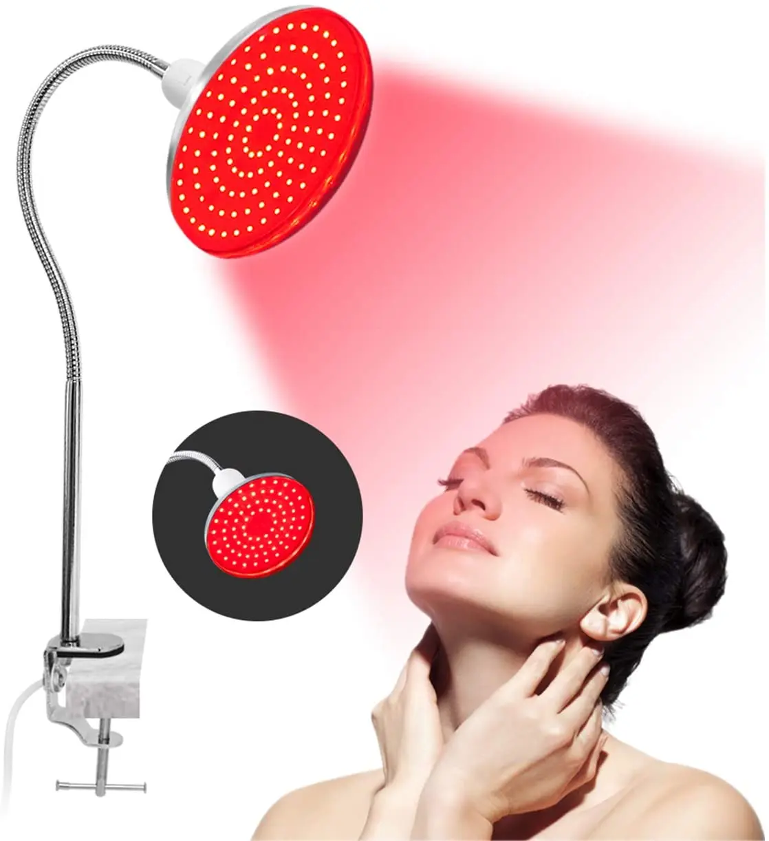 Infrared Lamp IR beauty lamp New 150W Near Infrared Light Red Light Heat Lamp Set, for anti-aging wound healing and smooth skin