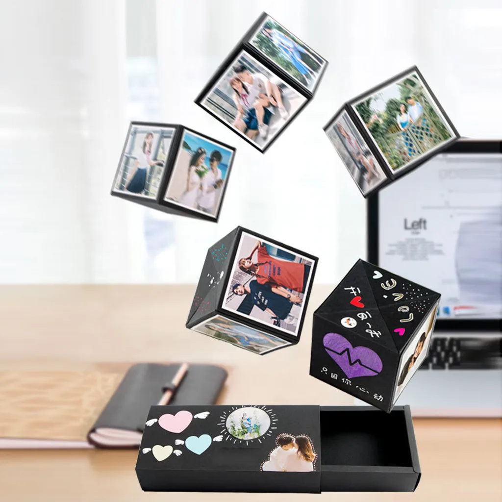 Прыгающая коробка сюрприз черный прыгающий на день рождения артефакт скрапбук