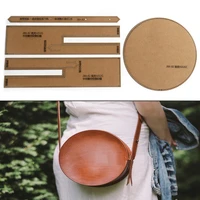 1set diy kraft paper template fashion round bag shoulder bag crossbody bag leather craft pattern diy stencil sewing pattern