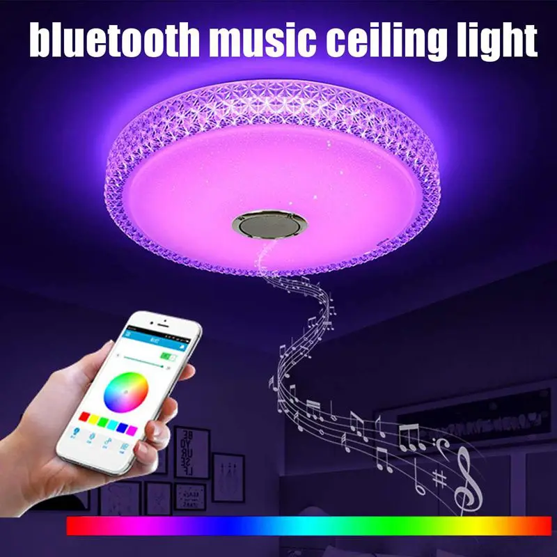 Luces de techo LED RGB modernas para el hogar, lámpara inteligente de 36W/60W con Control remoto por Bluetooth y música para dormitorio