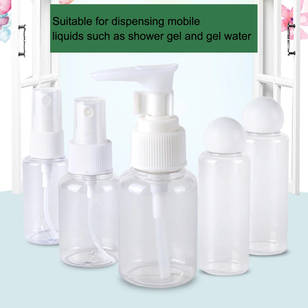 5 шт. портативные дорожные бутылки Косметическая многоразовая банка горшок 50 мл