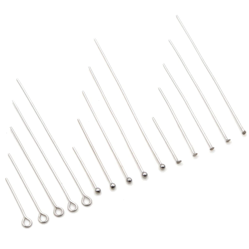 No Fade 100pcs/Lot 20-70 mm 316 Stainless Steel Ball Pins Findings Ball Head Pins For Jewelry Making DIY Supplies Accessories