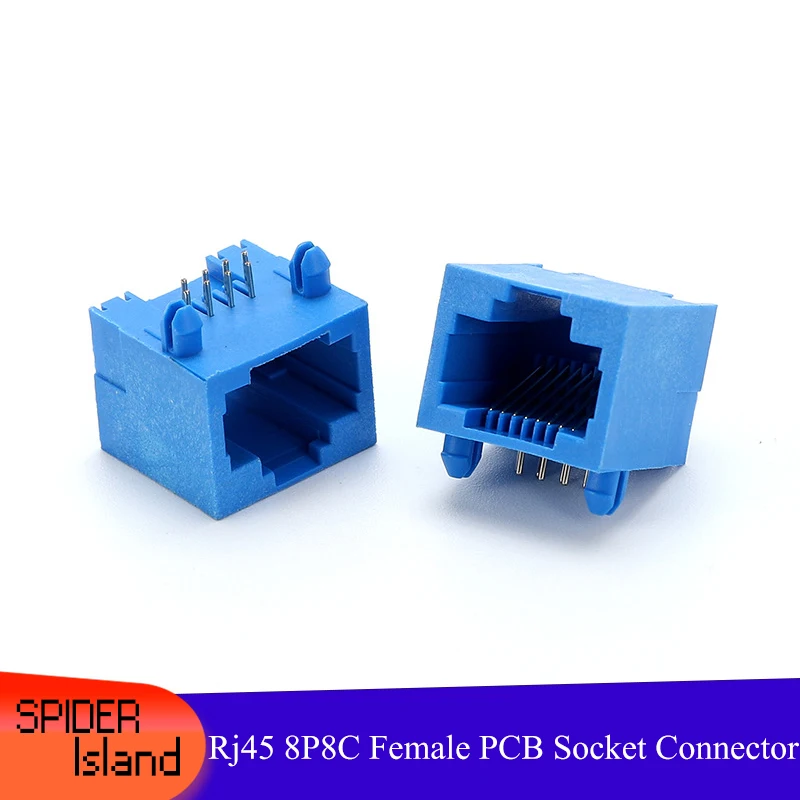 Синий разъем Rj45 8P8C 1X1New rj 45 сетевой для пластикового темно синего цвета 90 градусов