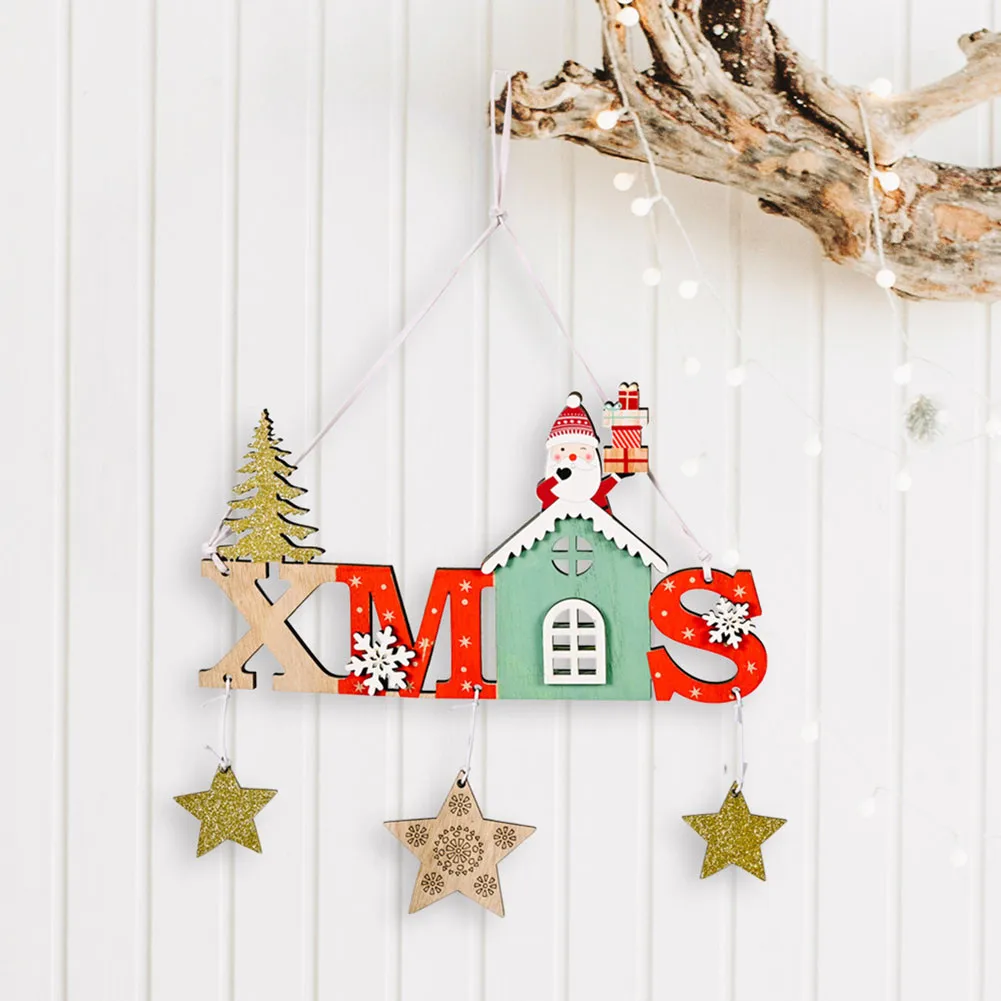 

Multi Styles Printed Christmas Wooden Pendants Ornaments Wood Craft Gifts DIY Hanging Ornaments Christmas Home Decorations