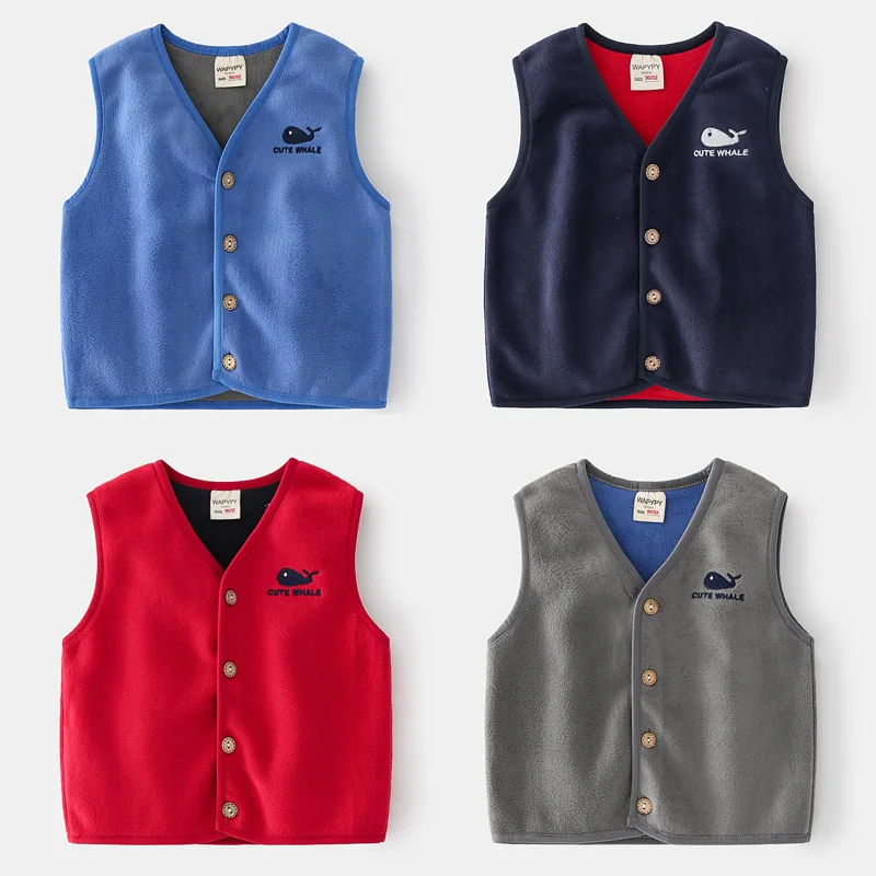 

2021 Hot Baby Boy Vest Waistcoat for Boys Kids Vest Without Sleeves Child Polar Fleece Warm Thick Children Casual Outerwears