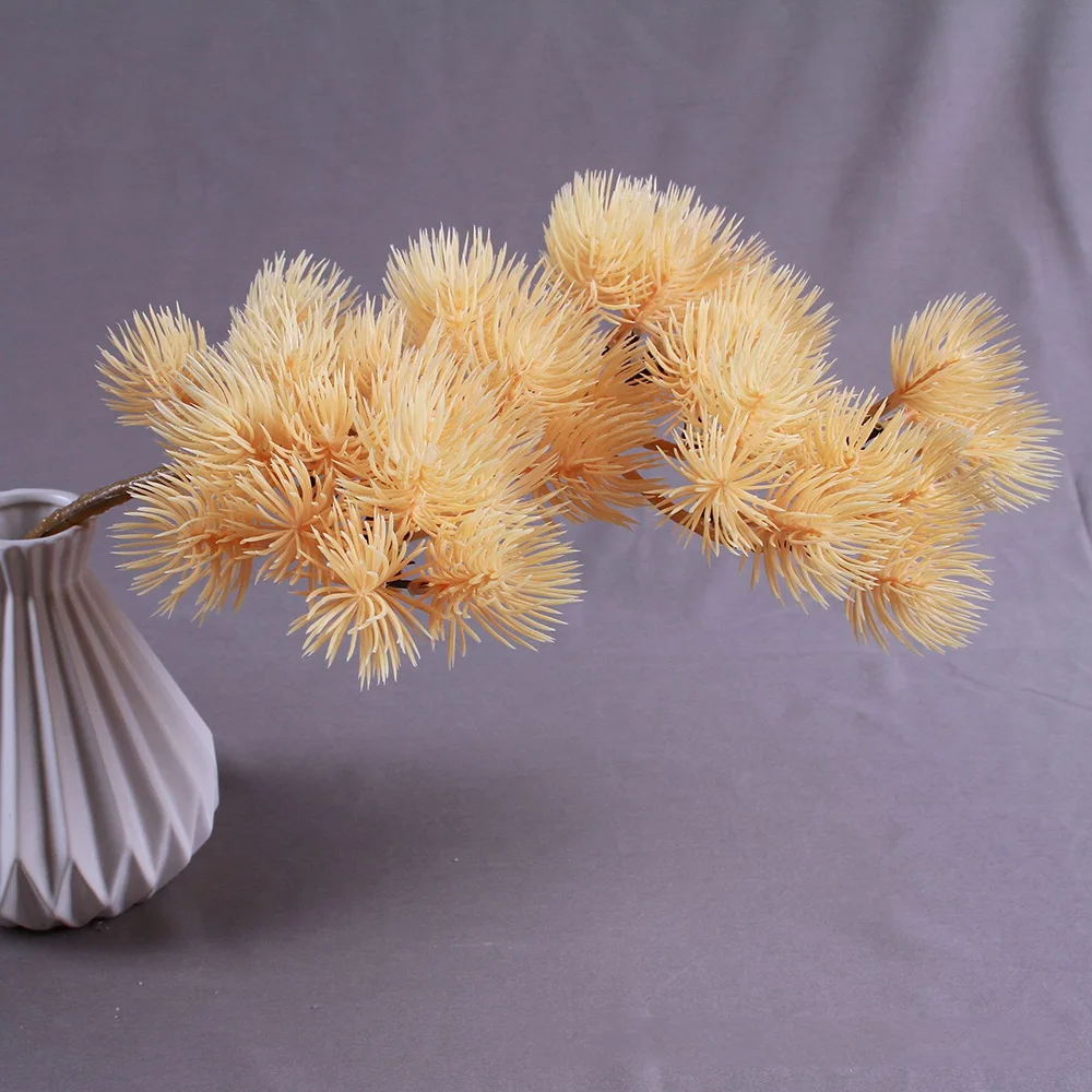 Искусственные зеленые сосновые иглы поддельные растения ветви Cypress осень зелень