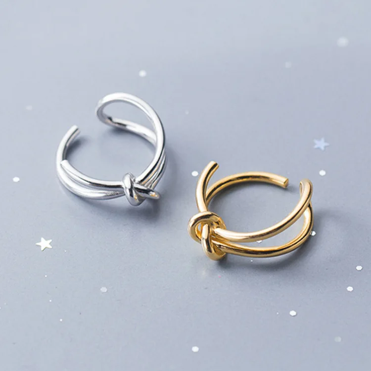 

SMTCAT Genuine 925 Sterling Silver Knot Rings for Women Girls Female Finger Jewelry Birthday Gift for Best Friend