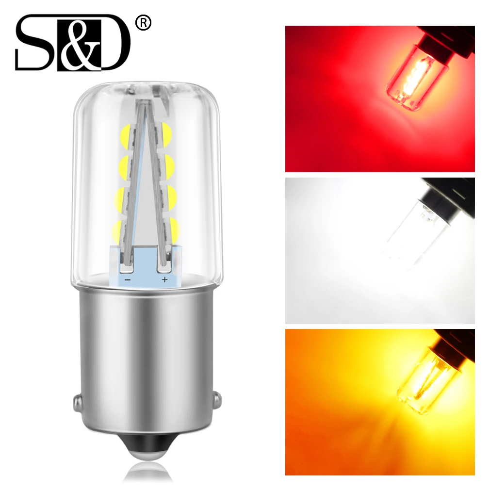 1pc 8SMD 16SMD 1156 1157 BA15S BAY15D P21W P21/5W LED Bulb R5W R10W Auto Brake Light Lamps Auto Reverse Bulb Parking Lamp 12V