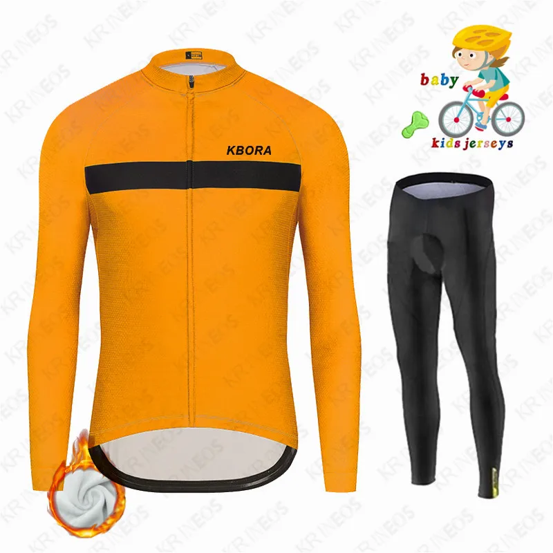 

Winter Children's Thermal Fleece Cycling Jersey 2021 Long Sleeve Kids Bike Clothing Outdoor Mountain Bicycle Uniform Bike Wear