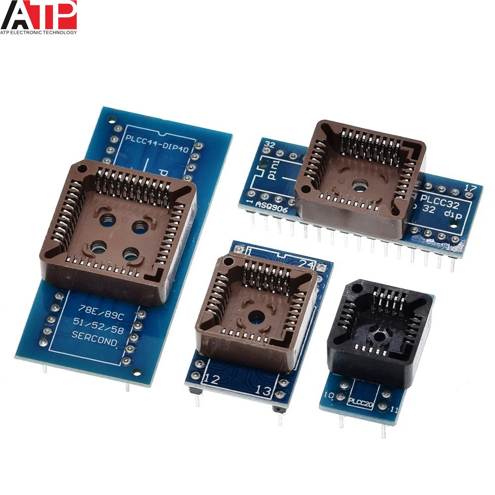 Универсальный USB-программатор PLCC20 PLCC28 PLCC32 PLCC44 на DIP 20 28 32 44 IC-адаптер тестер с