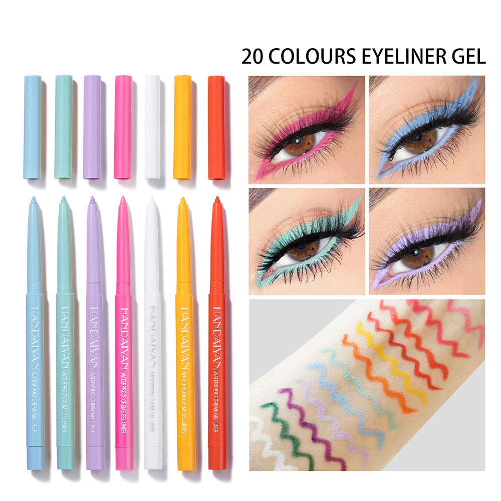 

20 Colors Cat Eye Makeup Waterproof Neon Colorful Liquid Eyeliner Pen Make Up Comestics Long-lasting Black Eye Liner Pencil