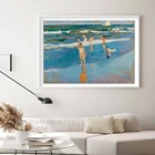 Картина маслом мальчики в море, Хоакин соролла, абстрактный постер на холсте, Настенная картина для гостиной