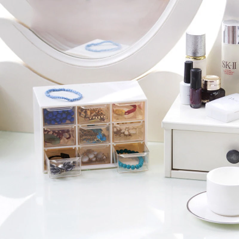 3 слойный многогранный ящик для макияжа органайзер офиса стола ювелирных изделий