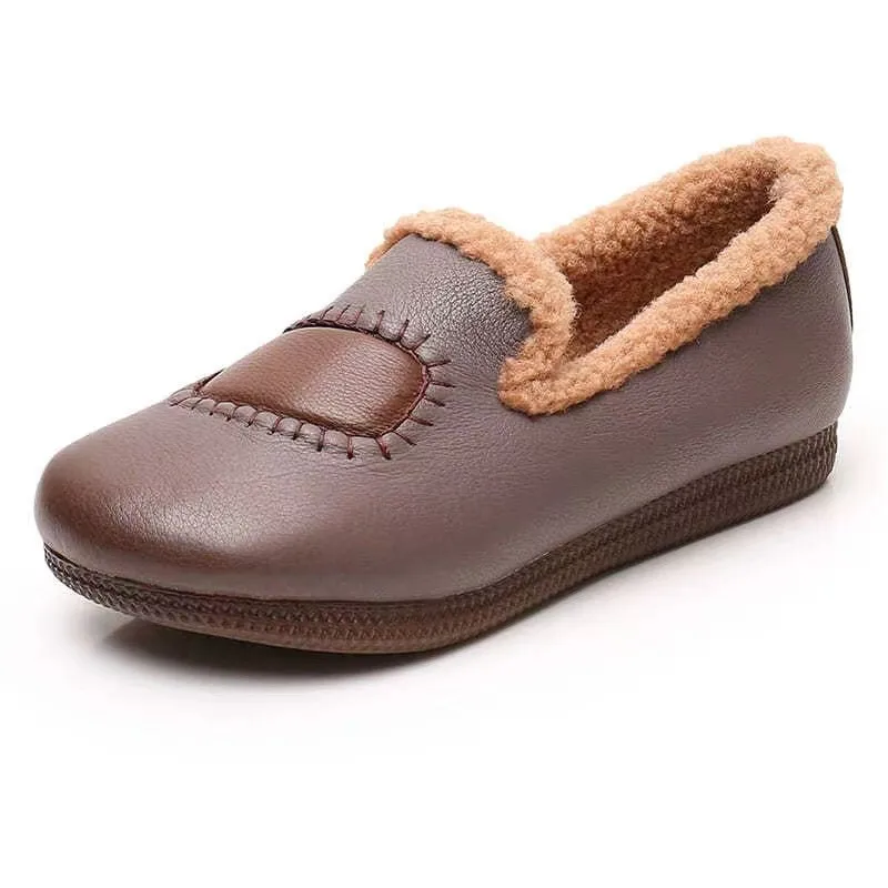 

Теплая женская обувь с низом из говяжьих сухожилий и кашемировым покрытием