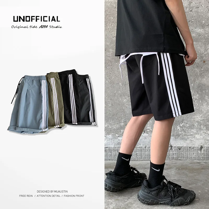 

FARDRESS Boys beach pants summer casual shorts trend casual loose men's three-bar five-point pants