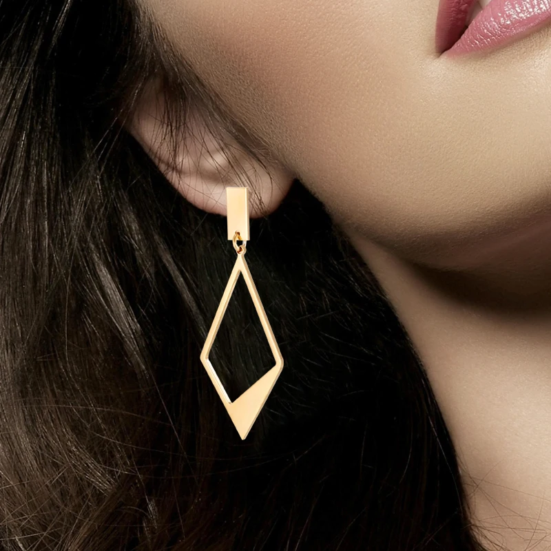 

Korean Long Ear ring Statement Geometric Triangle Tassel Dangle Drop Earrings For Women Earrings Fashion Jewelry Aretes De Mujer