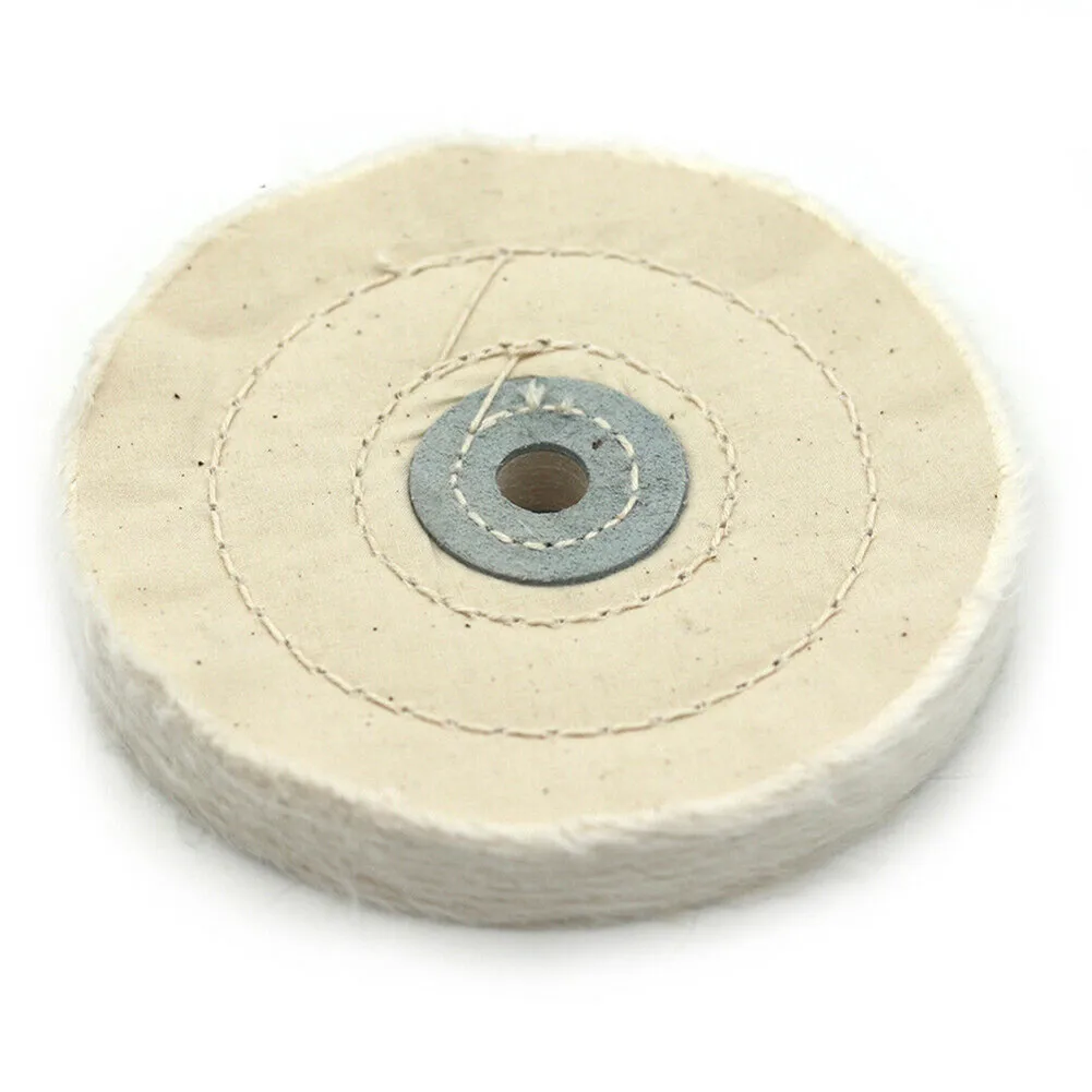 

5\\\\\\\" White Cotton Polishing Buffing Wheel Disc Pads Buff For Bench Grinder Tools Shank Metal Surface Rotary Tools Acc