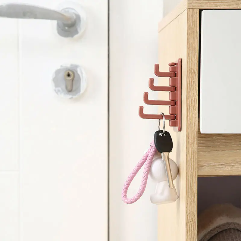 

4 Hook Self Adhesive Wall Hooks Clear Strong Sticky Heavy Removable Blue/White