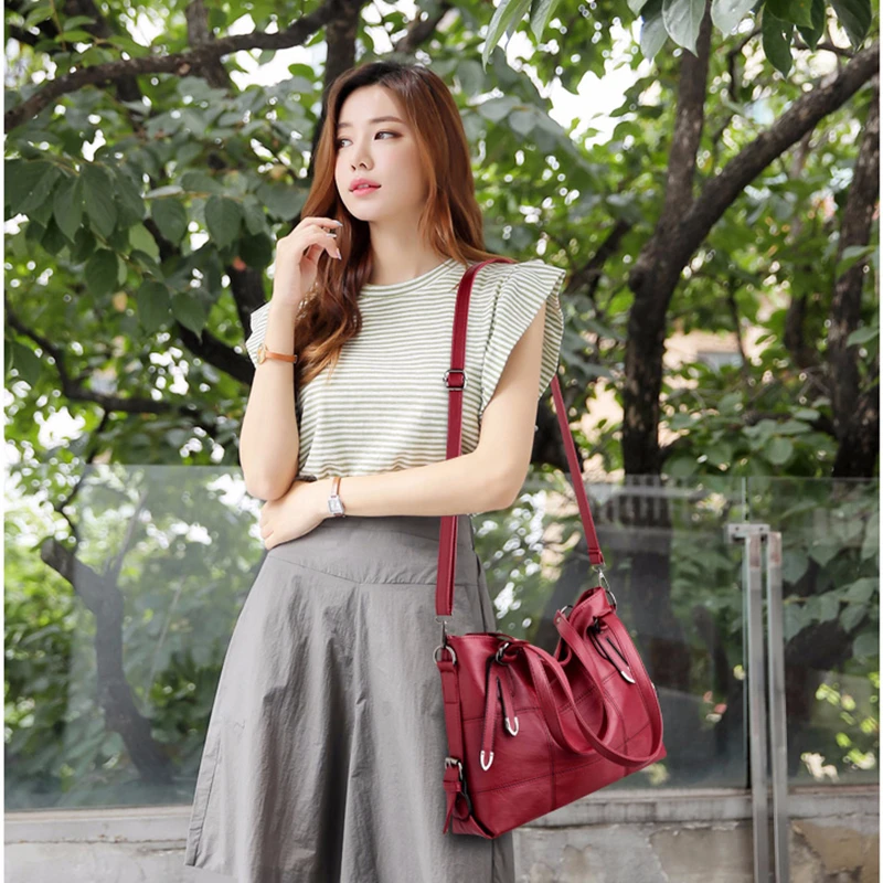 Роскошные женские сумки дизайнерские 2019 женская мягкая кожаная сумка на плечо